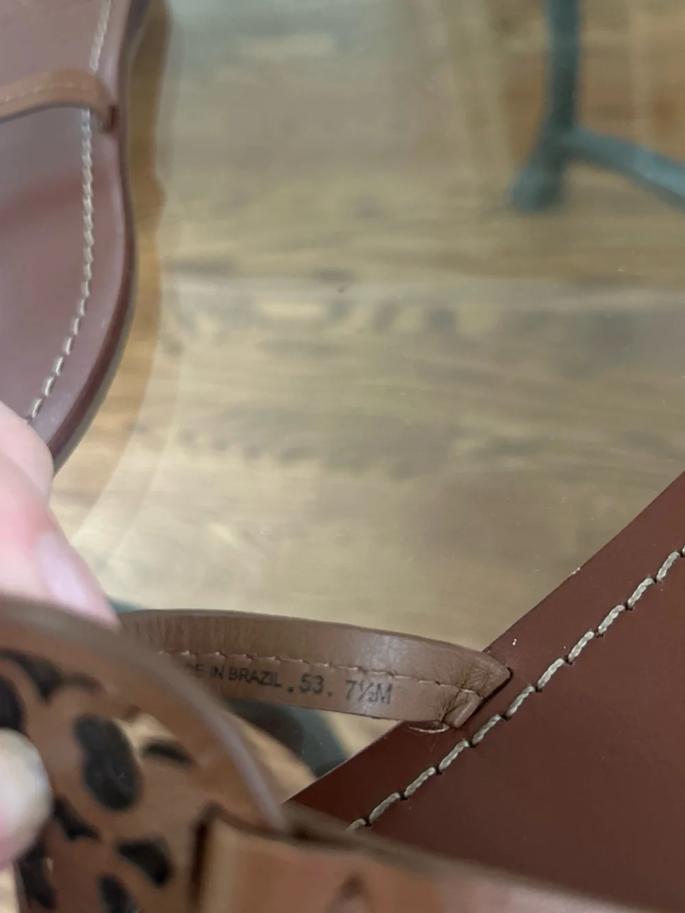 Tory Burch Brown Leather Logo Thong Sandals
